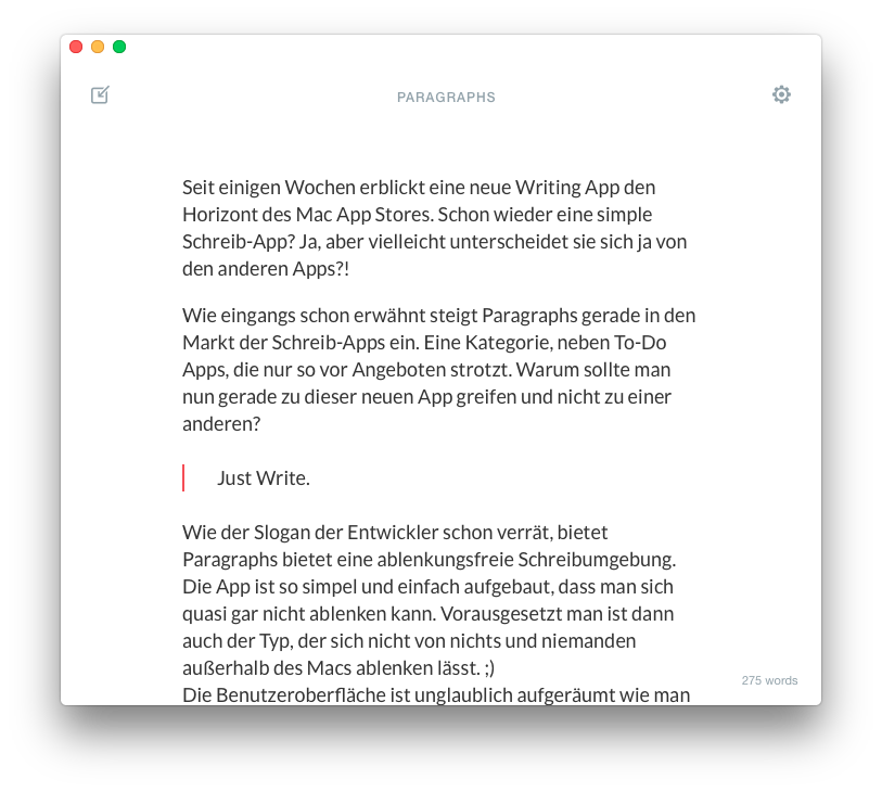 Schreiben Mac App Reviewer